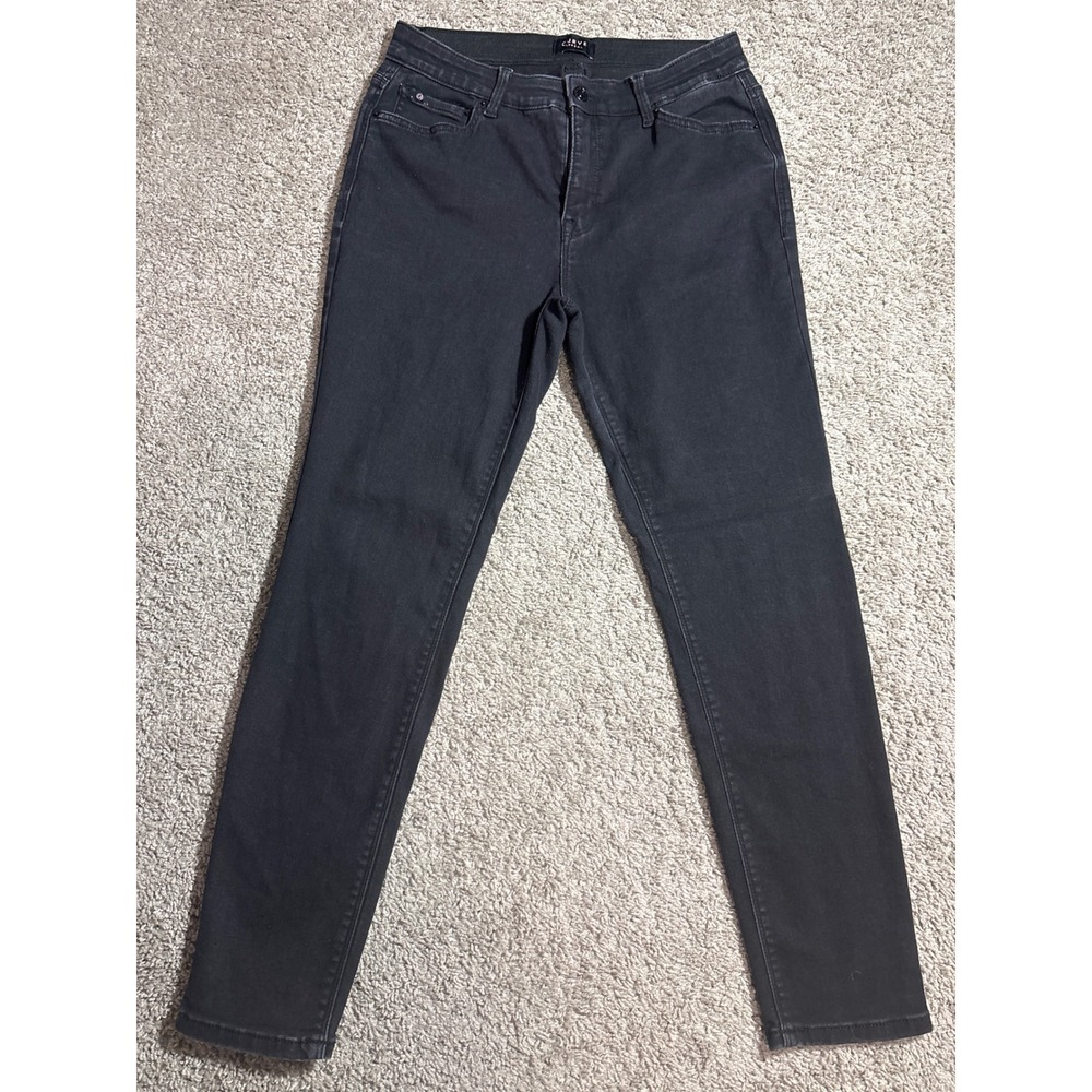 Curve Appeal Skinny Jeans Womens 8/29 Faded Black High Rise Stretch Denim Pants